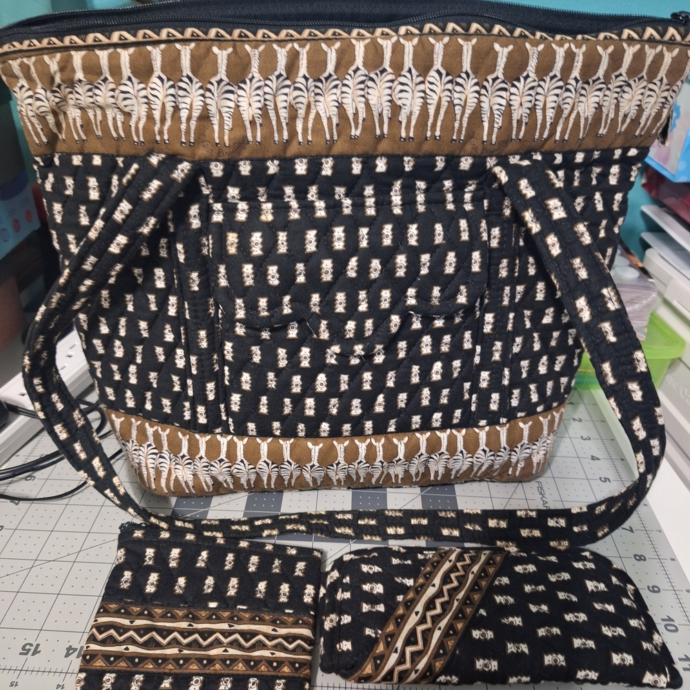 Black and Brown Patterned Women's Bag